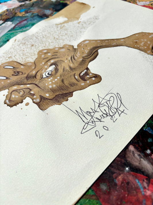 Dettaglio del disegno al caffè Elephant Pueto di Max Petrone