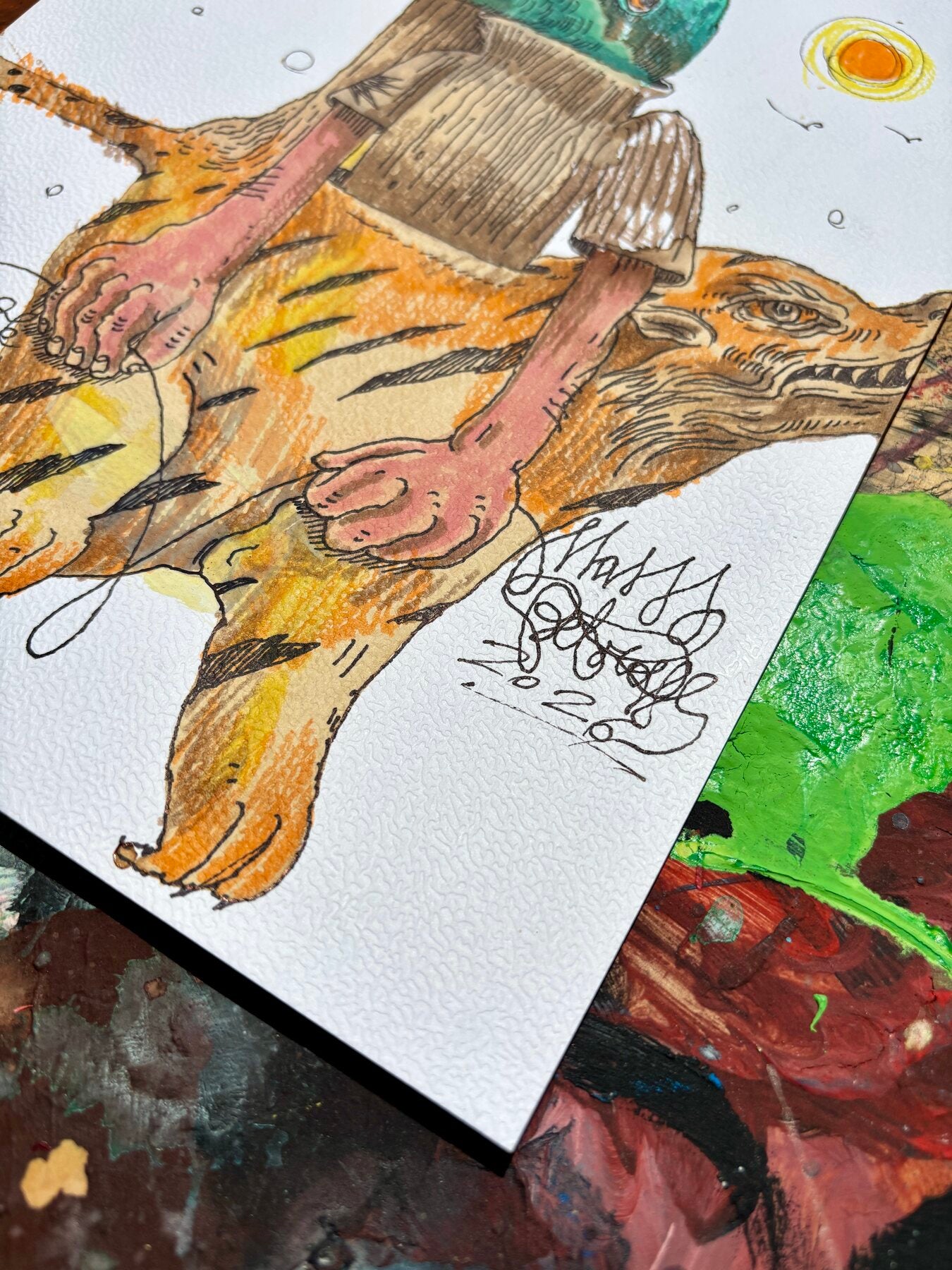 Dettaglio della tigre in Moog and the Tiger di Max Petrone