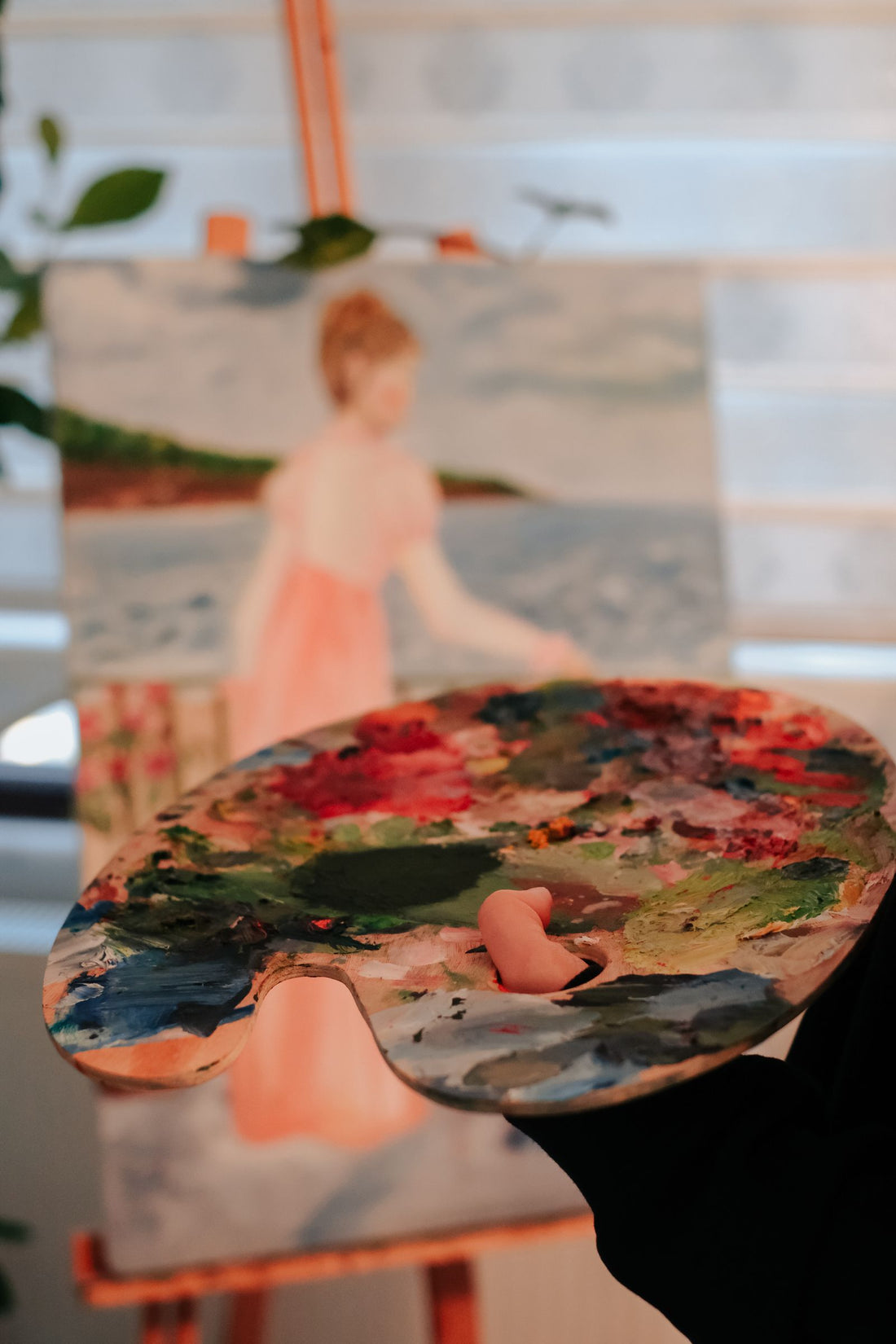 Artista con la tavolozza dei colori