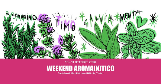 Weekend Aroma(n)tico: 10 e 11 ottobre 2026 da Ridicola a Torino, con le cartoline illustrate da Max Petrone