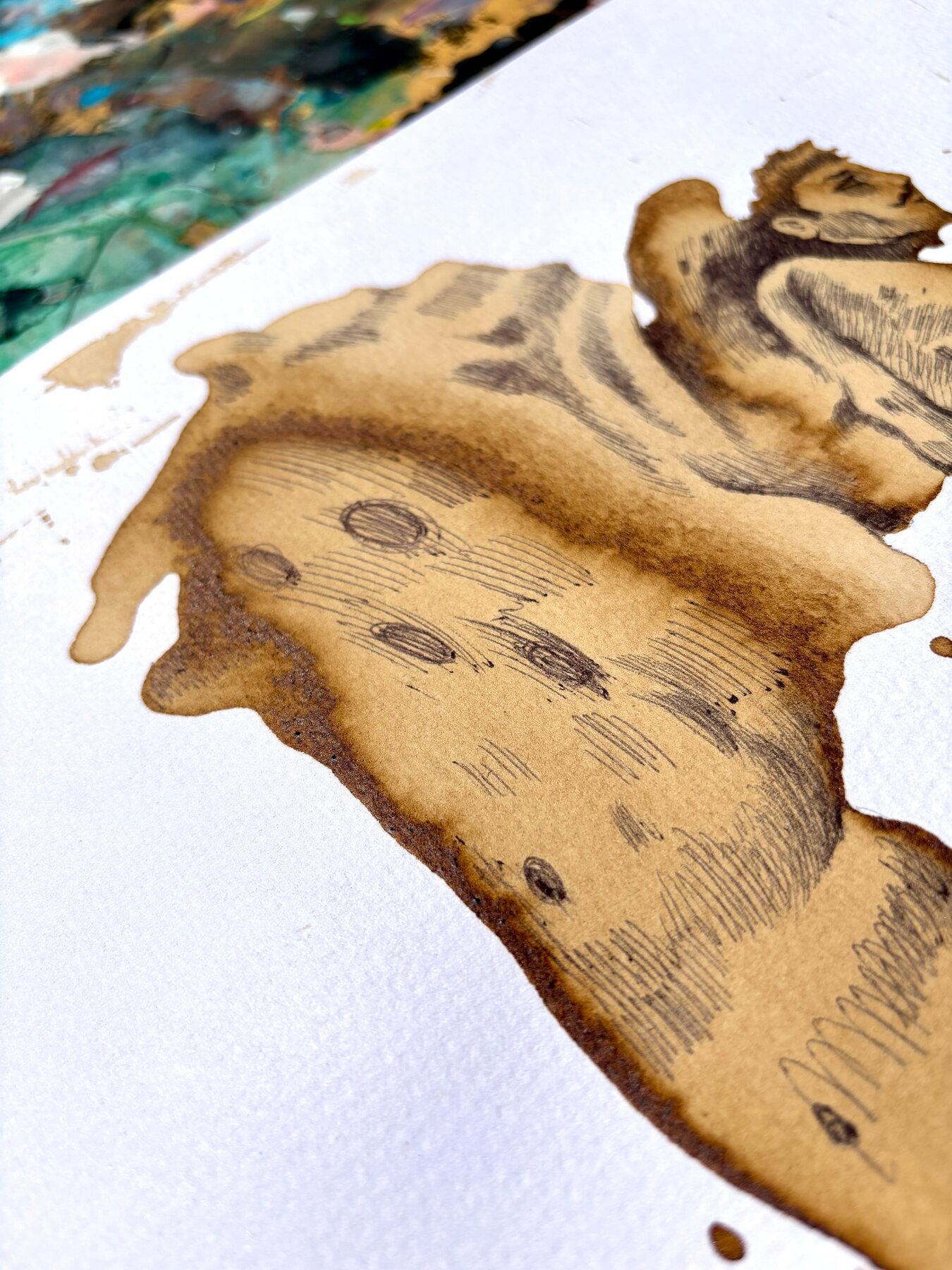 Dettaglio del disegno al caffè Gobbo innamorato di Max Petrone